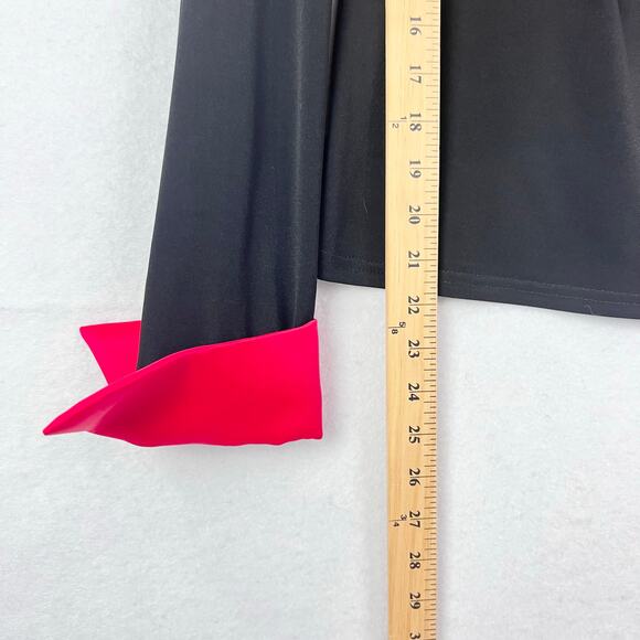 VTG Joseph Ribkoff Hot Satin Pink Peter Pan Big Collar/Cuffs Blouse Top 12 - Picture 9 of 9